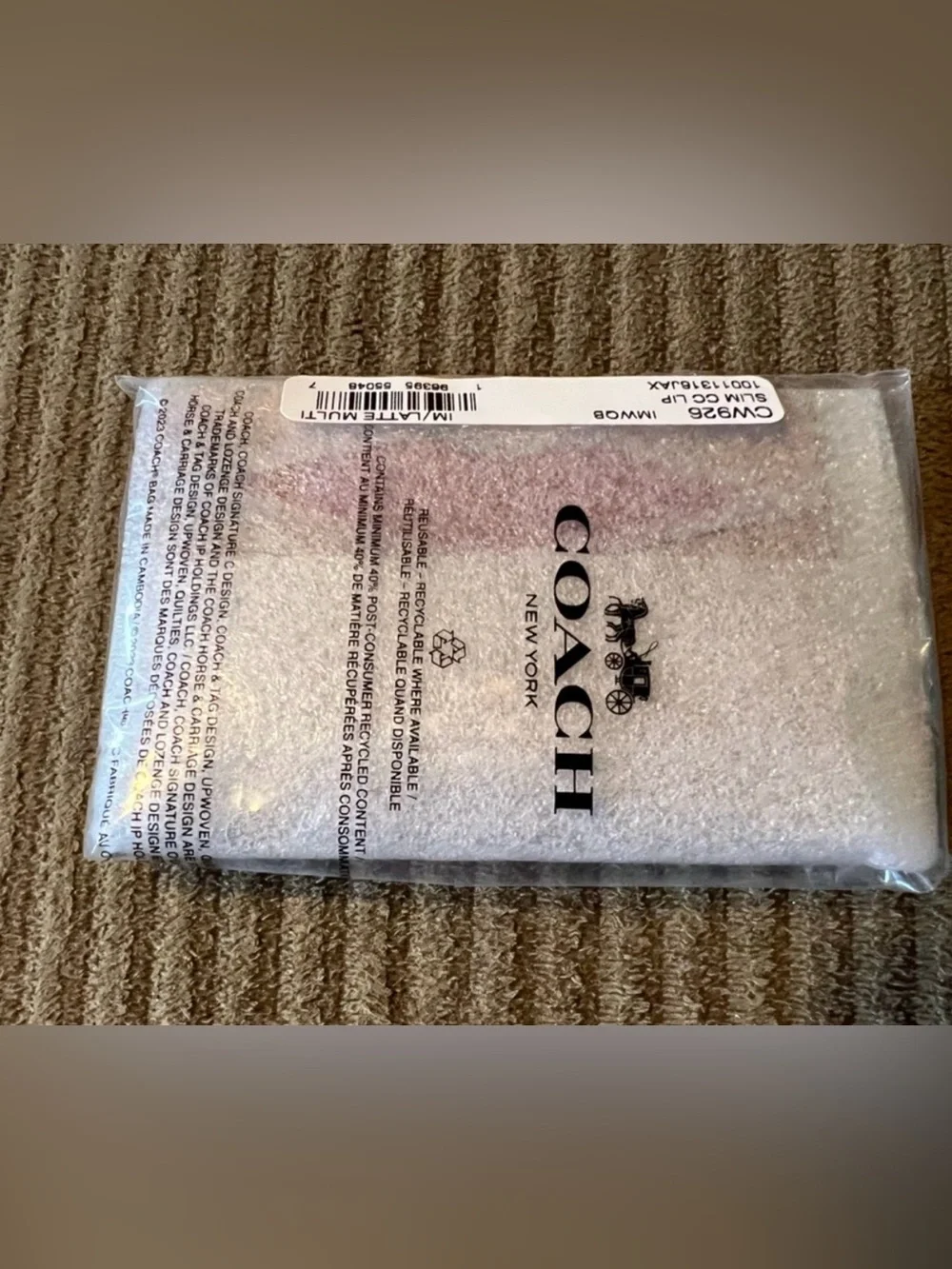 Coach Lip Card Case NWT Tan